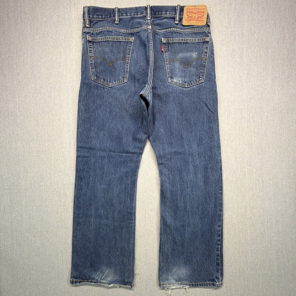 Levis 517 Jeans Mens 36x30 Blue Washed Bootcut Western Denim Cowboy‎ Pants